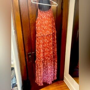 Bohemian style floral full length dress